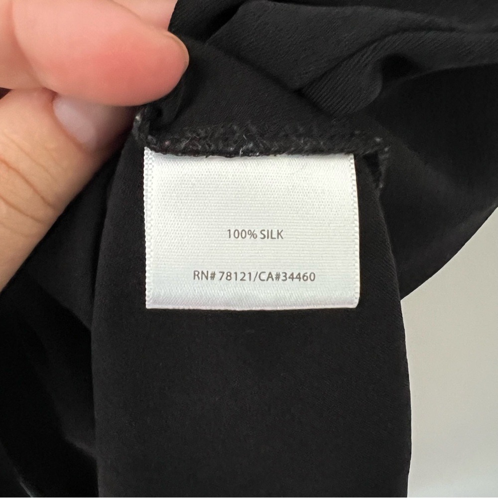 eileen fisher | 100% silk black tunic dress beaded neckline XS - Picture 4 of 5
